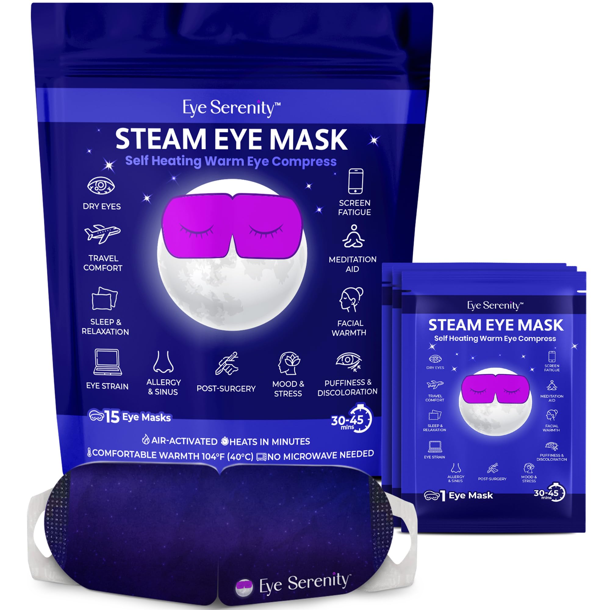 Cadeau parfait masque yeux vapeur Lure Essentials pour spa à domicile