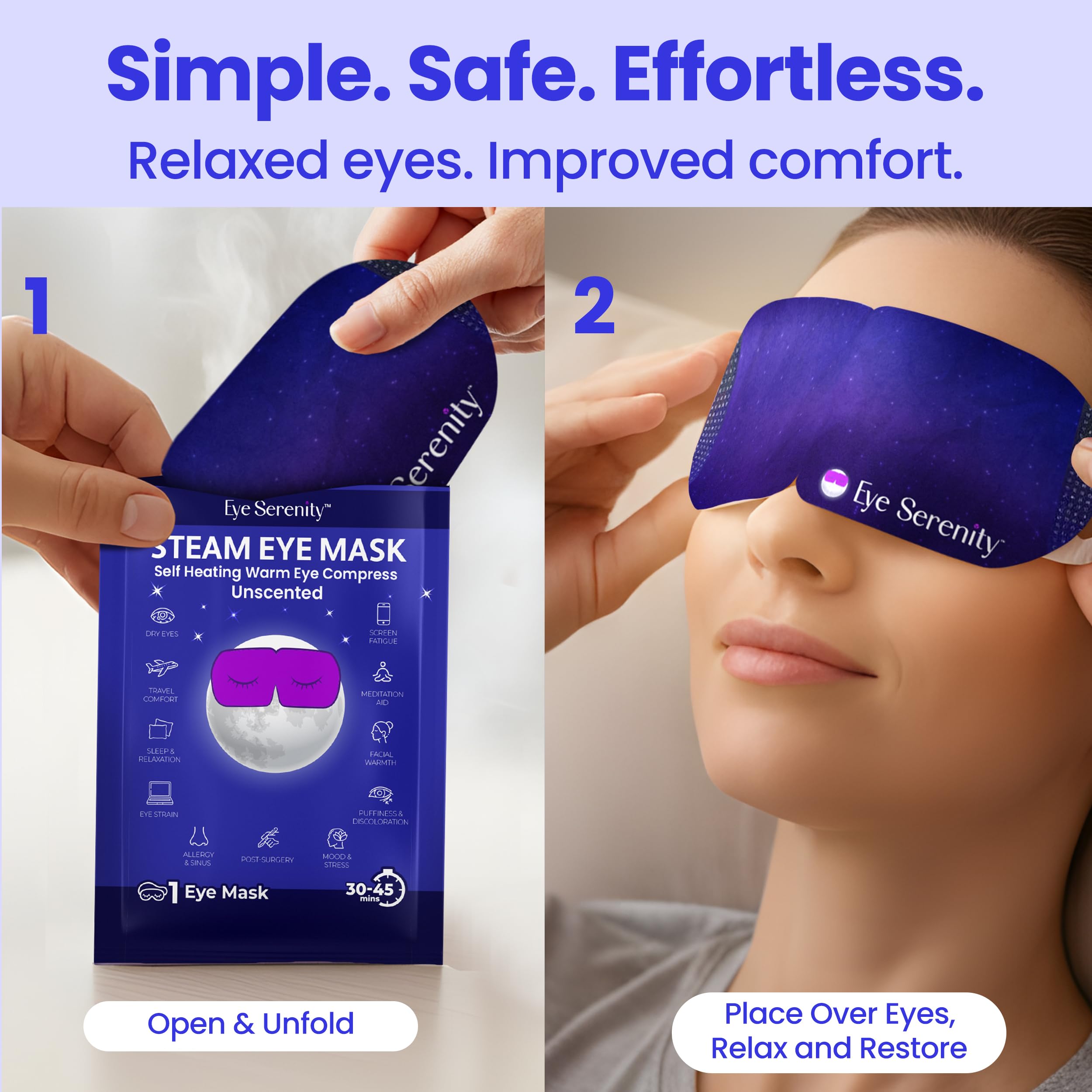 Pour yeux sensibles: masque vapeur Lure Essentials doux et confortable