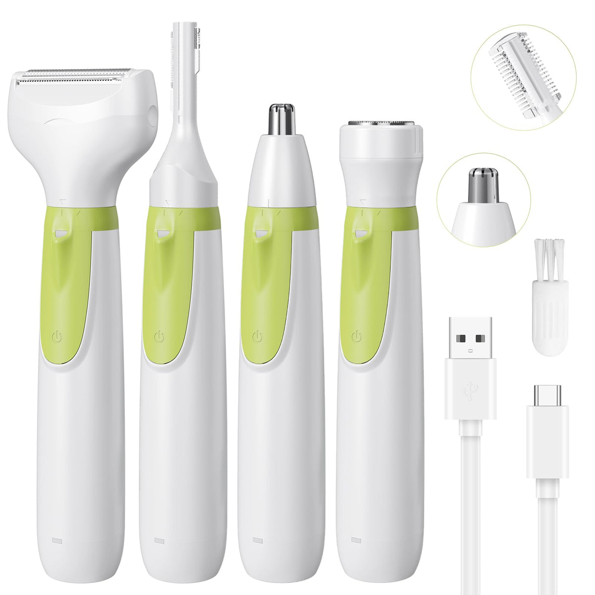 Razadora eléctrica lurini 4 en 1 con cabezal afilado para un afeitado completo del cuerpo.