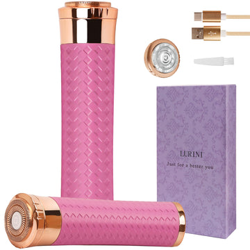 Lurini eliminador de vello facial con cabezal dorado, afeitado suave para piel sensible.