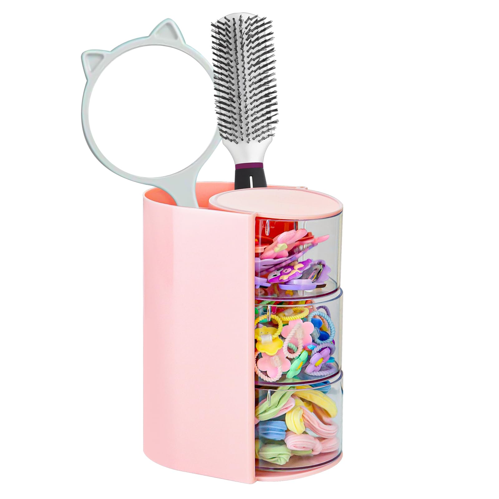 Luscinia Organizador de accesorios para cabello con rotación 180° para facilitar uso diario.