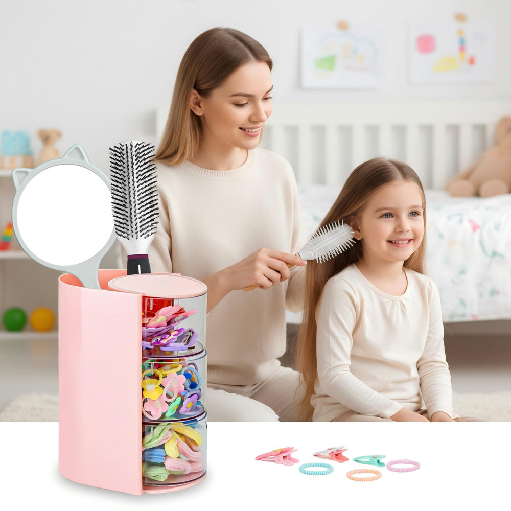 Luscinia Organizador de cepillos y maquillaje dos en uno para escritorio ordenado.
