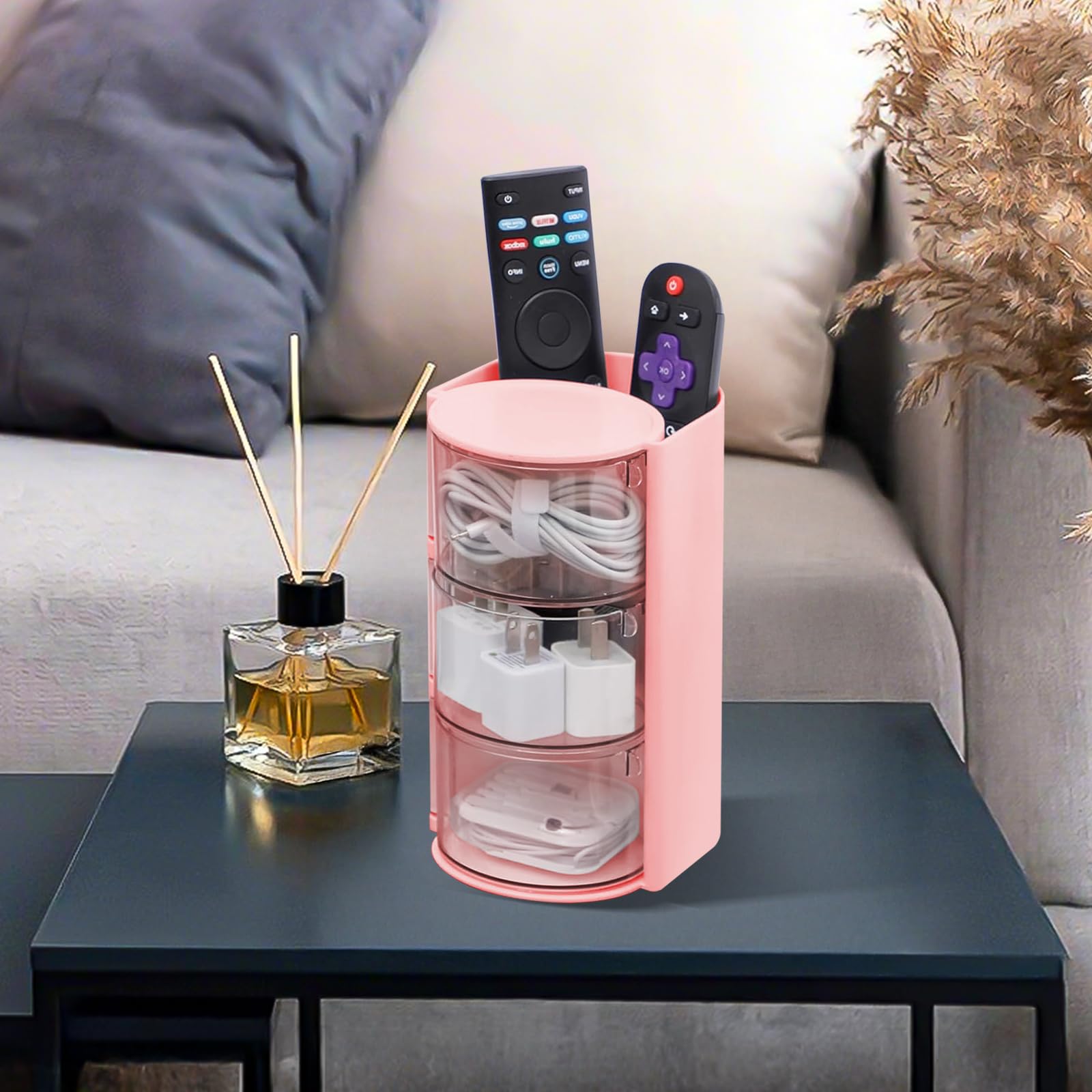 Luscinia Organizador rosa moderno para accesorios diarios en el tocador.