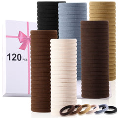 LuSeren 120 piezas de ligas para cabello grueso en colores neutros, opción diaria y duradera.