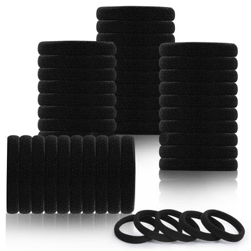 LuSeren 80 gomitas negras para cabello, ideal para uso diario