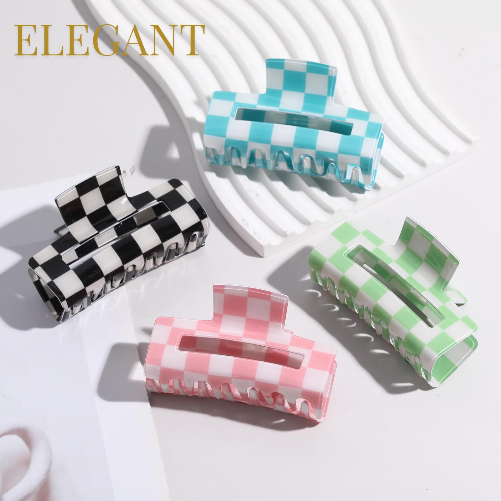 LuSeren clip rectangular 3 pulgadas azul cielo para estilos elegantes.