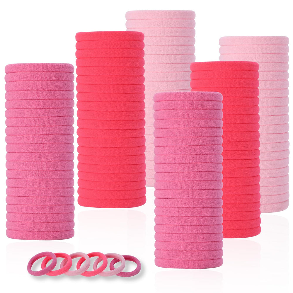 Elásticos LuSeren multiuso en rosa, suited para múltiples peinados.