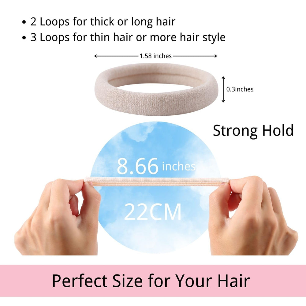 LuSeren gomas para el pelo de nylon suave, primer plano