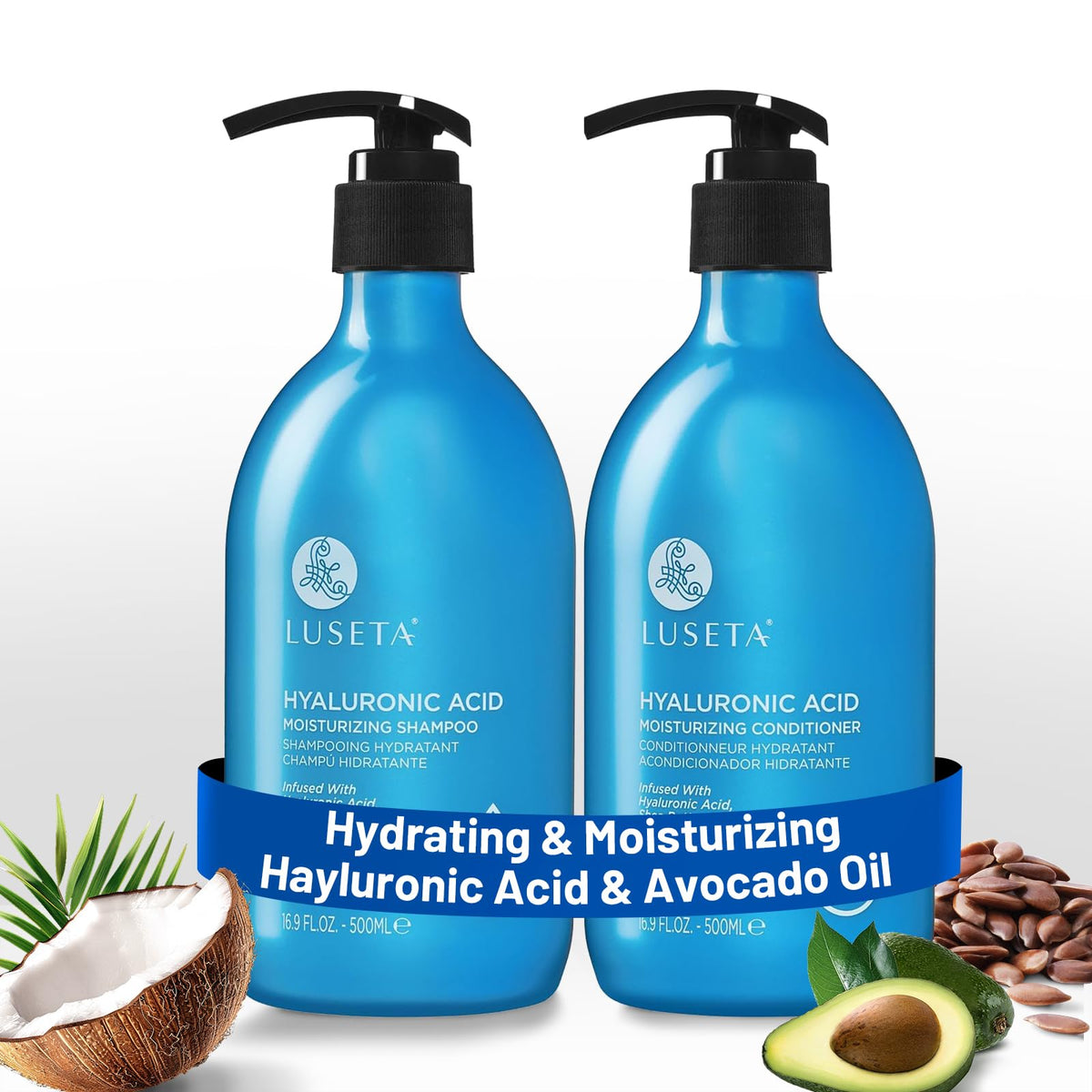 Luseta acido hialuronico shampoo-botella: hidrata y aporta brillo al cabello seco