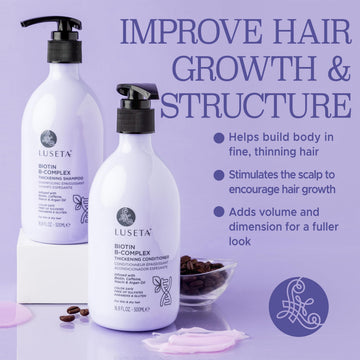 L LUSETA B-Complex Shampoo para cabello fino con volumen natural.