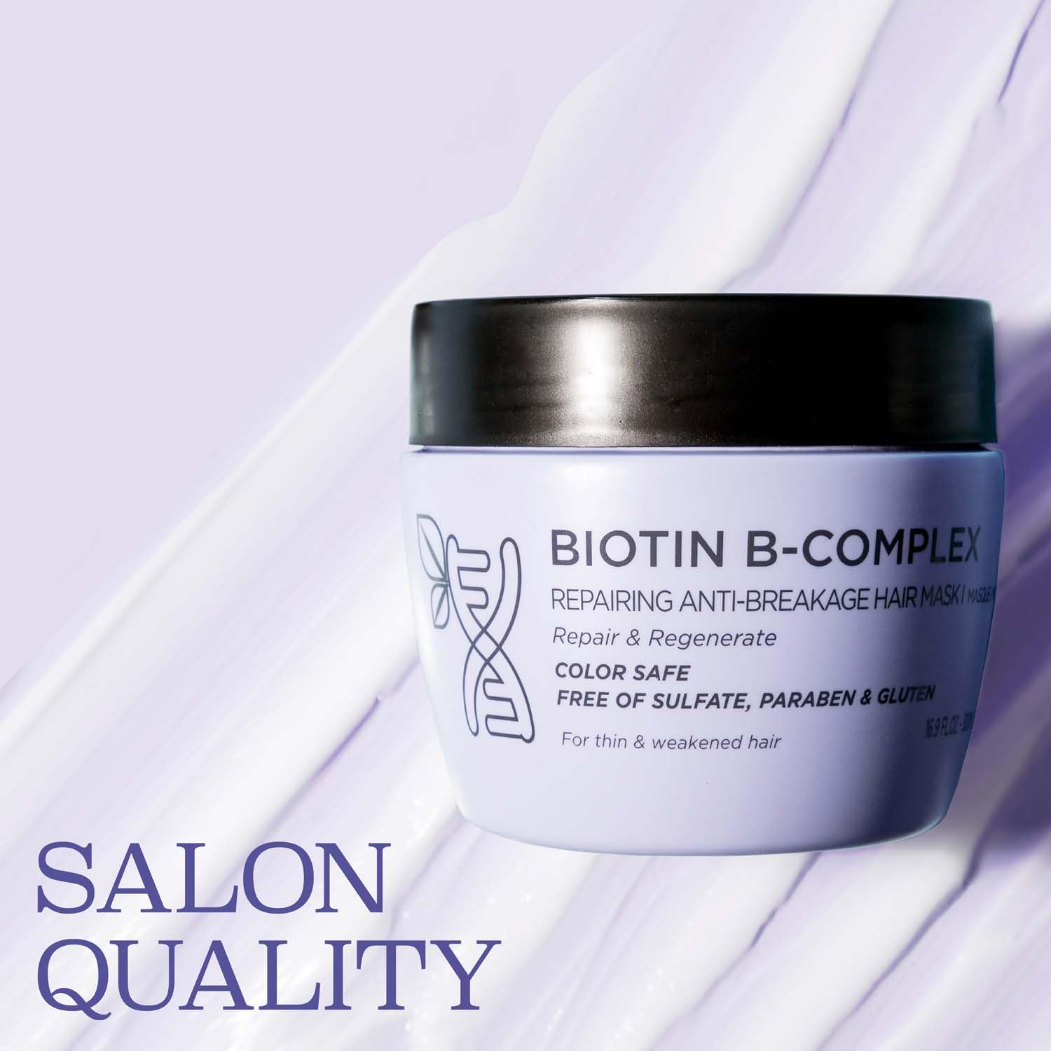 Luseta Biotin B-Complex con aceites de argán y cafeína para nutrición capilar.