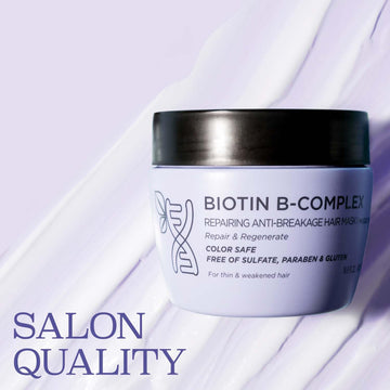 Luseta Biotin B-Complex con aceites de argán y cafeína para nutrición capilar.