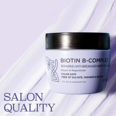 Luseta Biotin B-Complex con aceites de argán y cafeína para nutrición capilar.