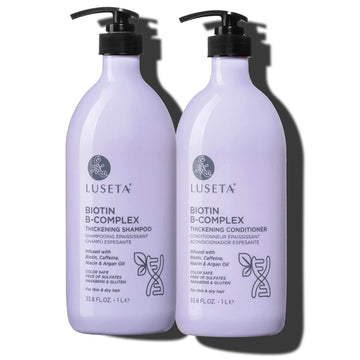 Luseta Biotin B-Complex Champú: botella visible para fortalecimiento del cabello