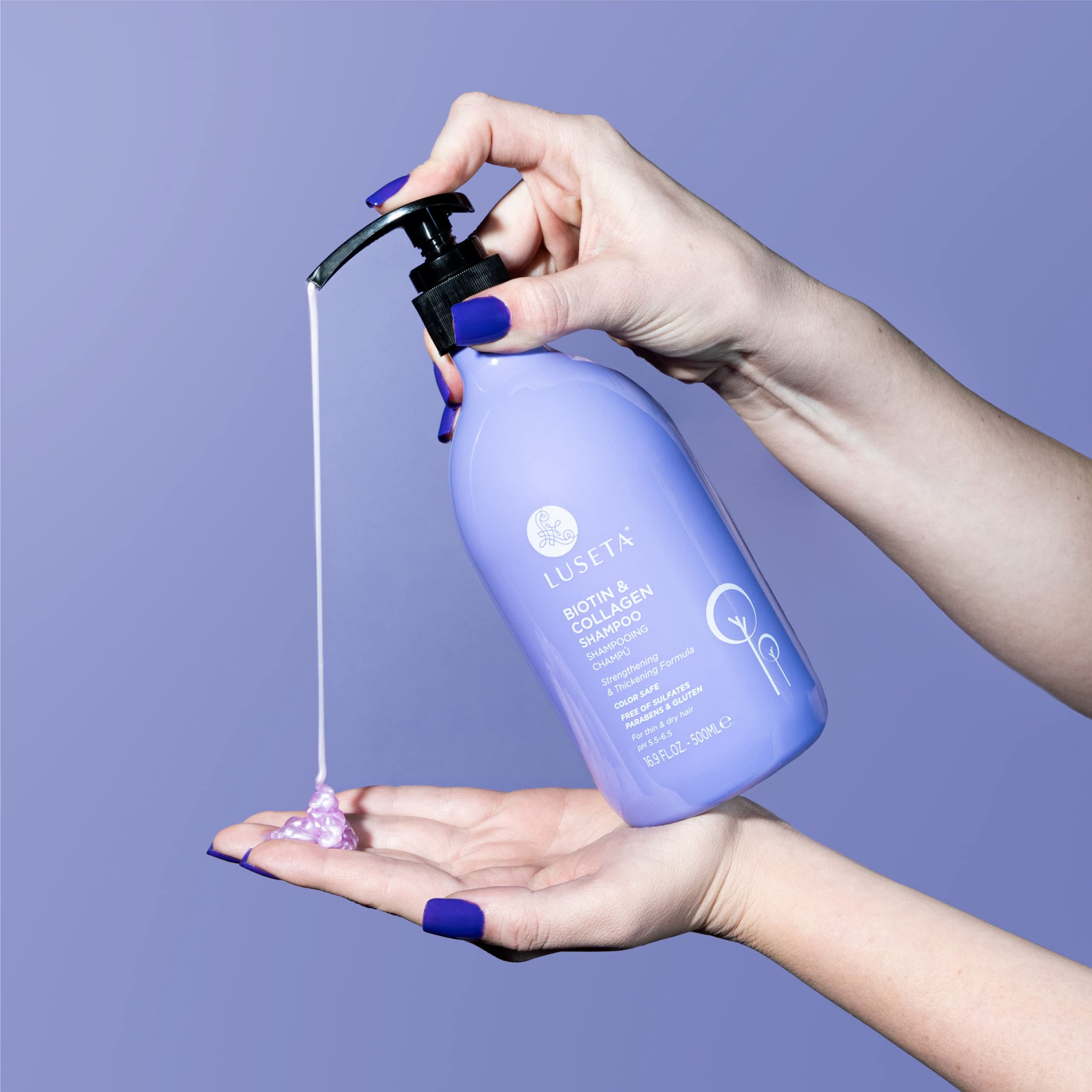 Luseta shampoo sin sulfatos y sin parabenos, fórmula limpia.