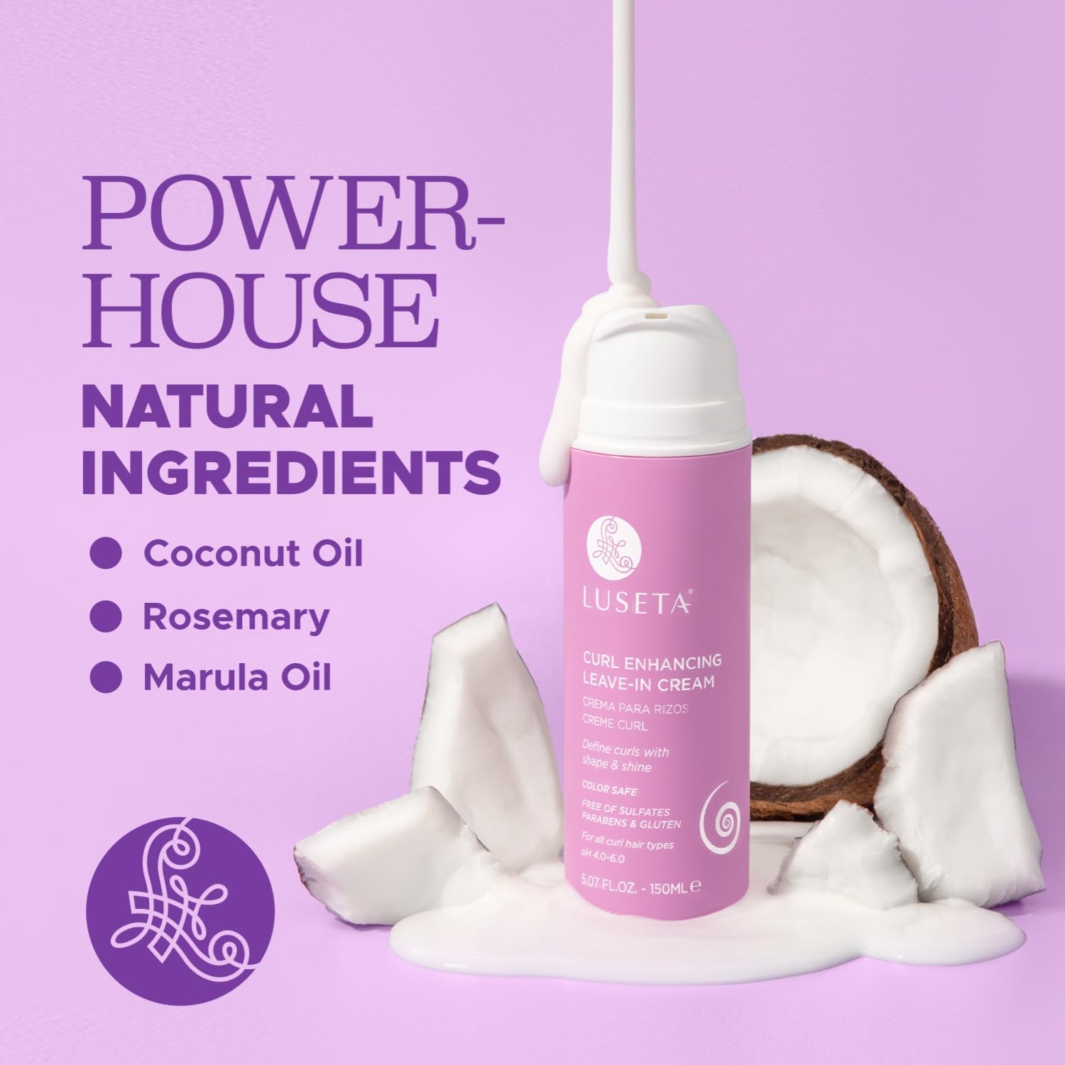 Luseta Crema Definidora de Rizos controla el frizz y aporta brillo.