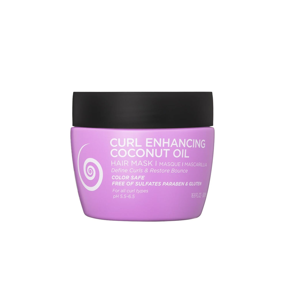 Luseta mascarilla para cabello rizado en bote de 16.9 oz para hidratación profunda.