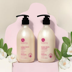 Luseta Glossy Pearl Acondicionador en botella, cabello más suave y manejable.