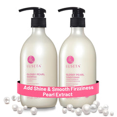 Luseta Glossy Pearl Shampoo en botella, brillo suave para el cabello.