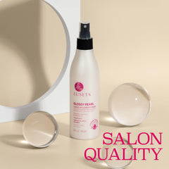 Luseta Perla Brillante sin enjuague, cabello dañado recibiendo hidratación continua para suavidad.