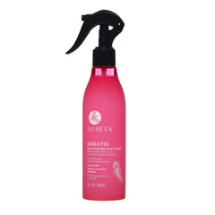 Luseta Keratin Heat Protectant bottle, ready for smoothing and protection.