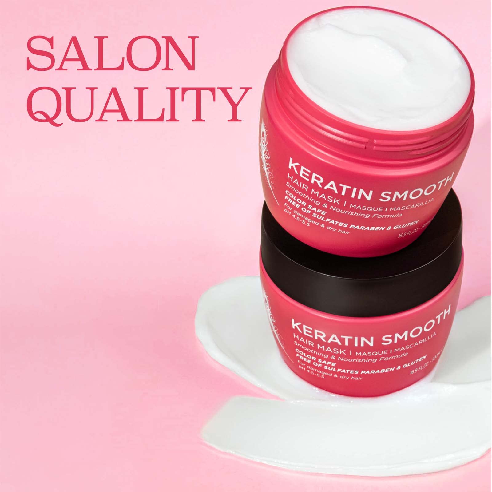 Luseta Keratin Smooth Mascarilla aplicada en cabello húmedo, hidratación rápida