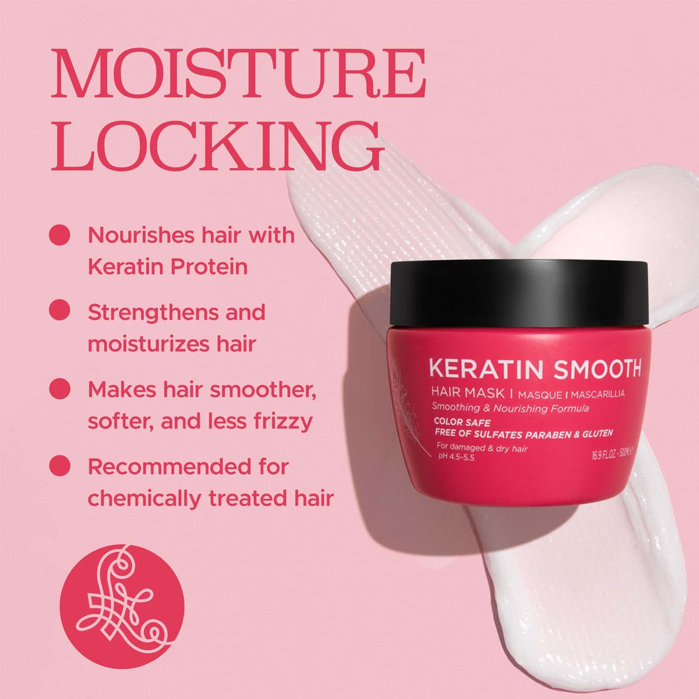 Luseta Keratin Smooth Mascarilla, nutrición profunda para cabellos secos