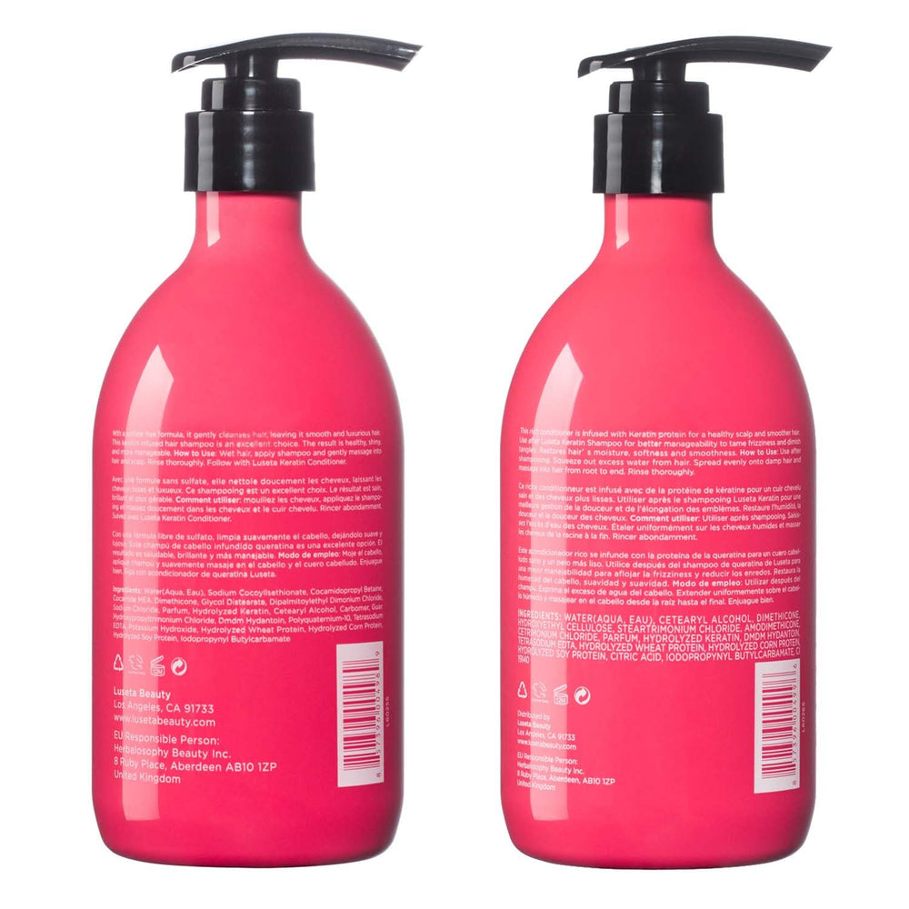 L LUSETA Keratina Champú: cuidado del color seguro y cabello fortalecidos