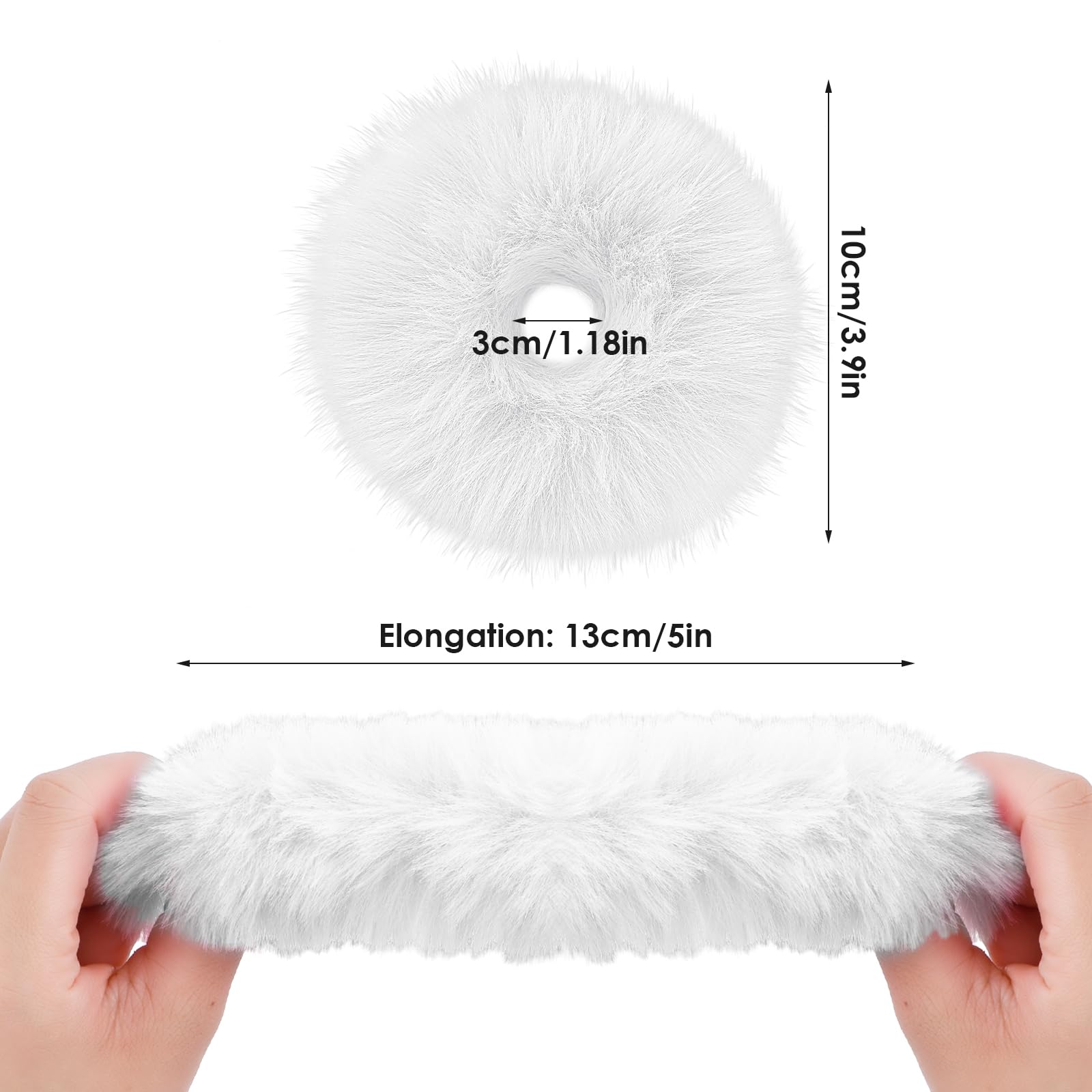 Pompón blanco Lusofie, textura suave que evita tirones