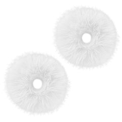 Pompón blanco Lusofie, accesorio versátil para coletas y fiestas