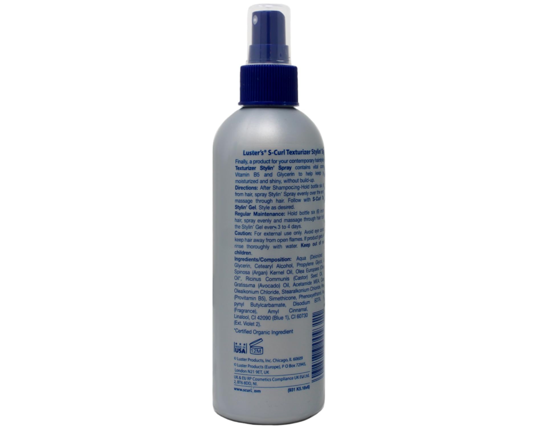 Luster S Curl Texturizer Spray, aplicación, ayuda a fijar ondas con movimiento natural.