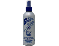 Luster S Curl Texturizer Spray, botella, definir rizos con brillo suave y acabado pulido.