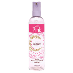 Luster's Pink Glosser on hair delivers smooth, shiny strands.