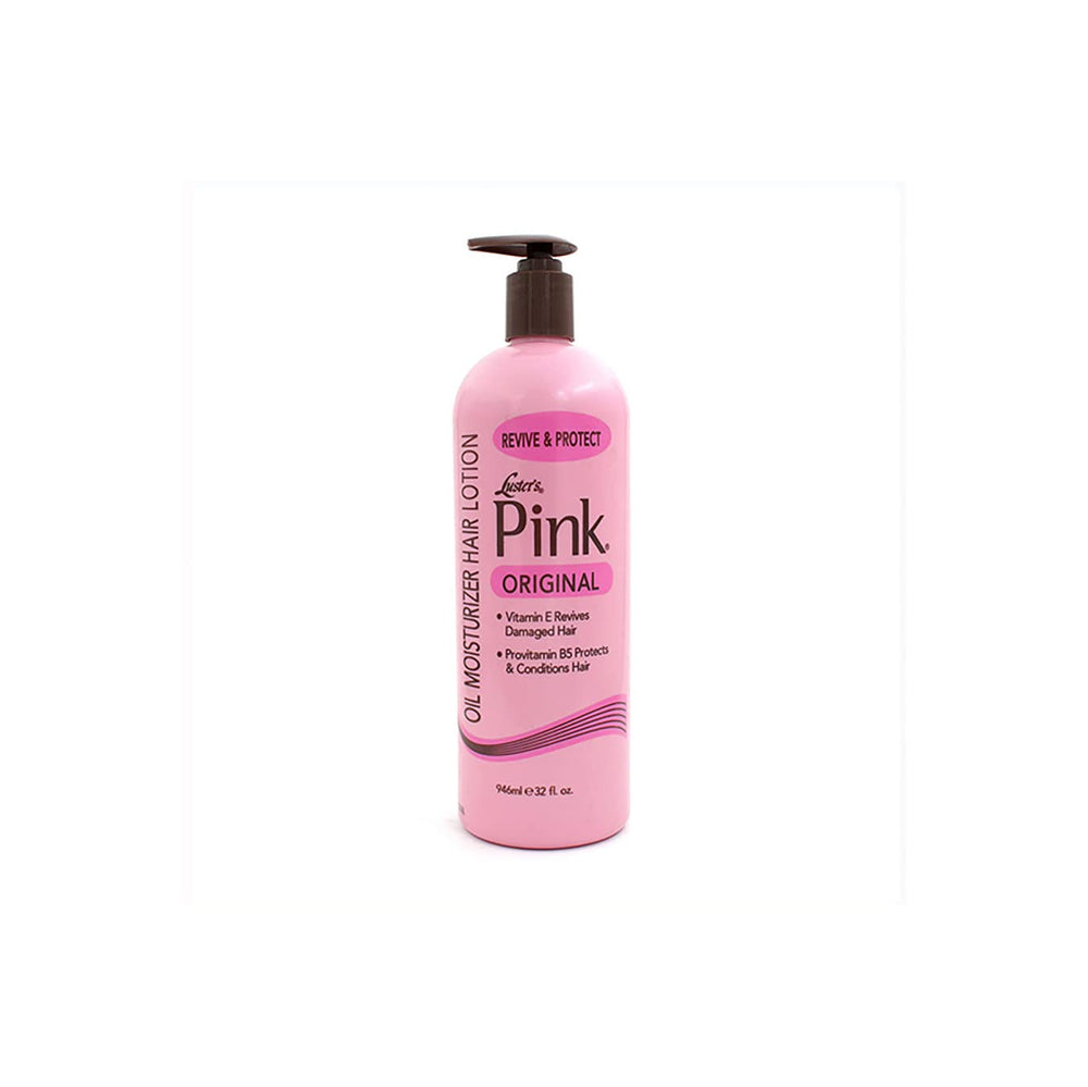 Luster's Pink Oil Moisturizer, botella frontal, hidrata cabello seco y suaviza