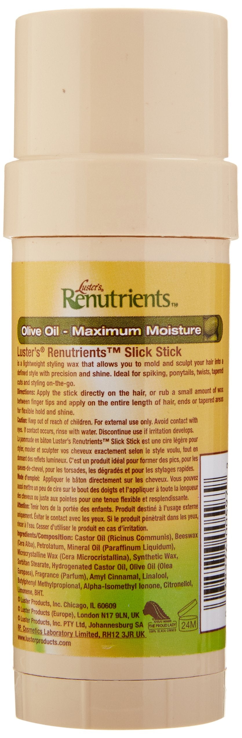 Luster's Renutrients Slick Stick uso suave para bordes definidos y control del peinado.