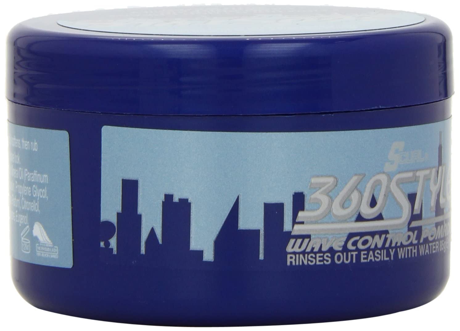 Luster's S-Curl 360 Wave Control Pomade, textura suave, aporta control sin peso para peinados.