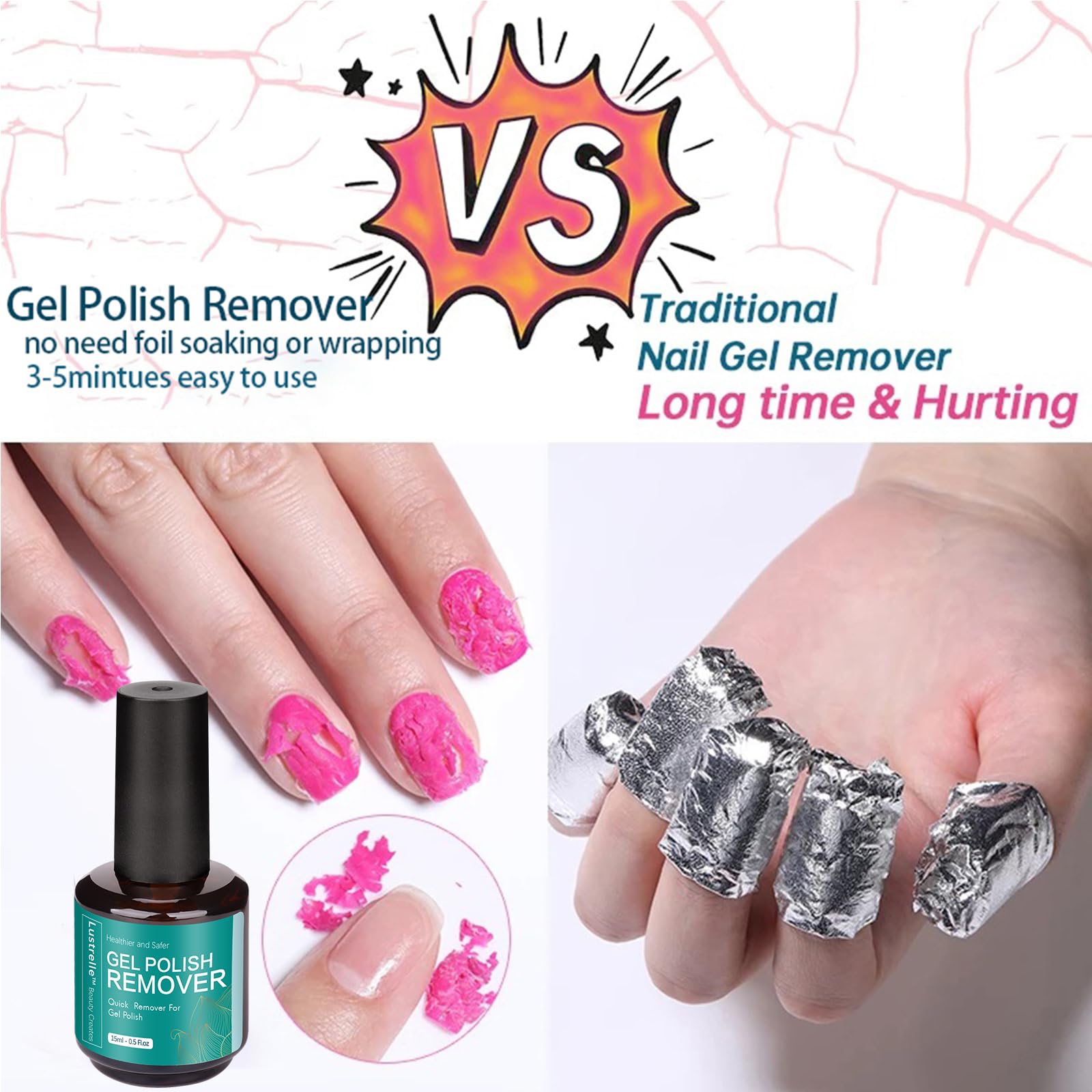 Lustrelle desprende gel esmalte en burbujas durante la retirada