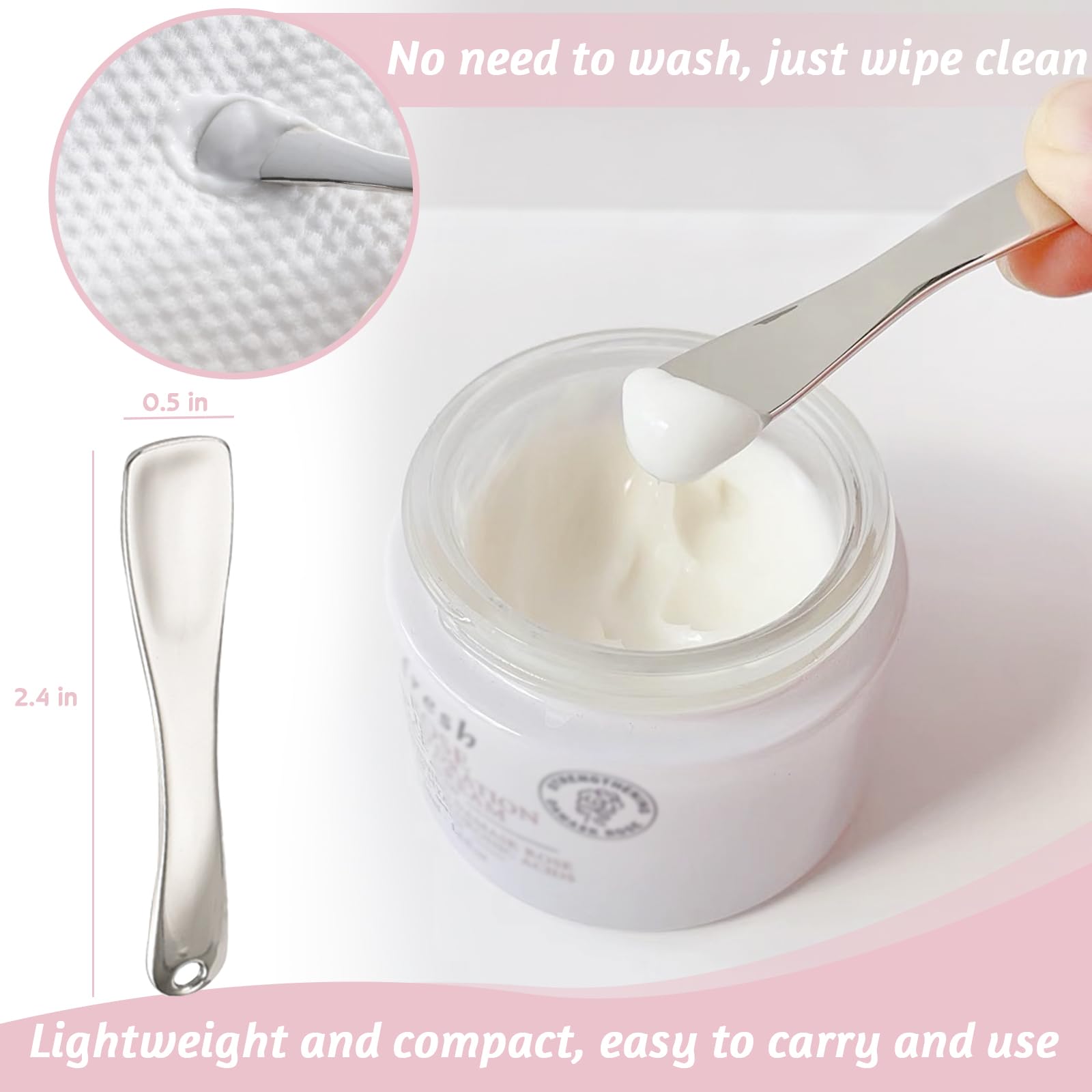 LUTQ espátula de plata para mezclar y aplicar crema con higiene.