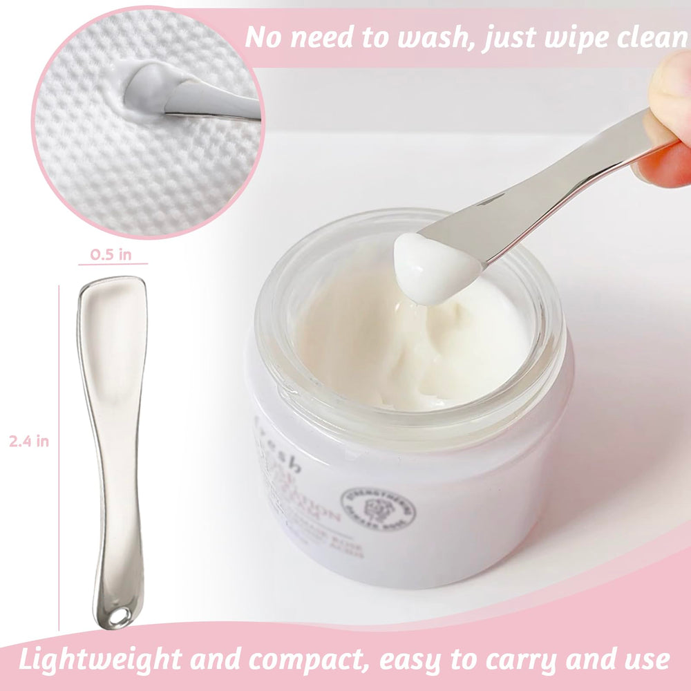 LUTQ espátula de plata para mezclar y aplicar crema con higiene.