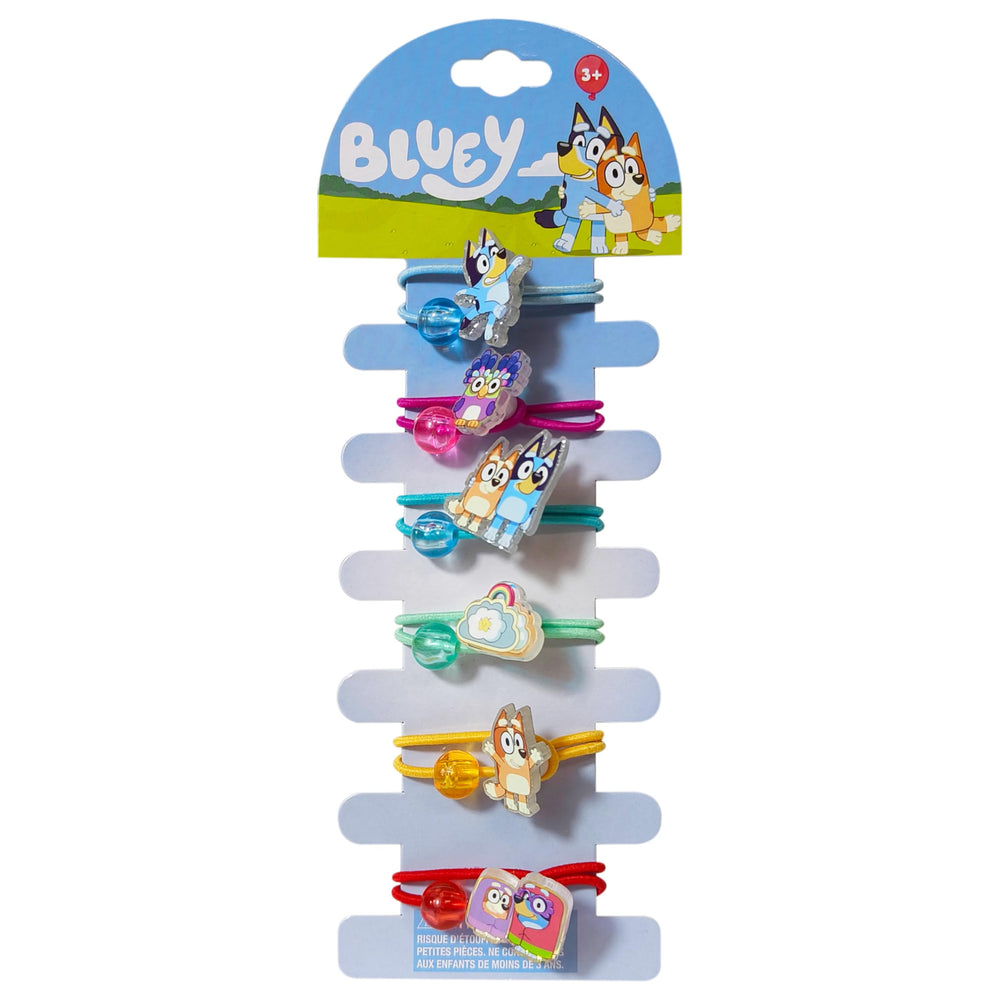LUV HER Bluey: niña jugando con lazos para peinados divertidos.