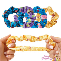 LUV HER Disney Princesas scrunchies, diseño de 4 personajes, colores divertidos para el cabello.