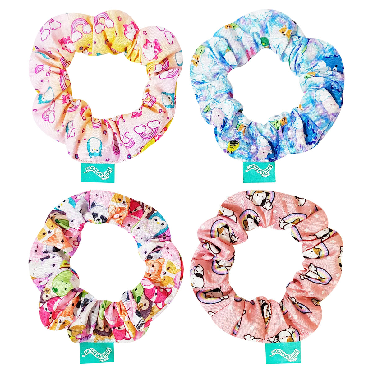 LUV HER Squishmallows gomas pelo grandes estampadas con personajes, para peinados duraderos y divertidos