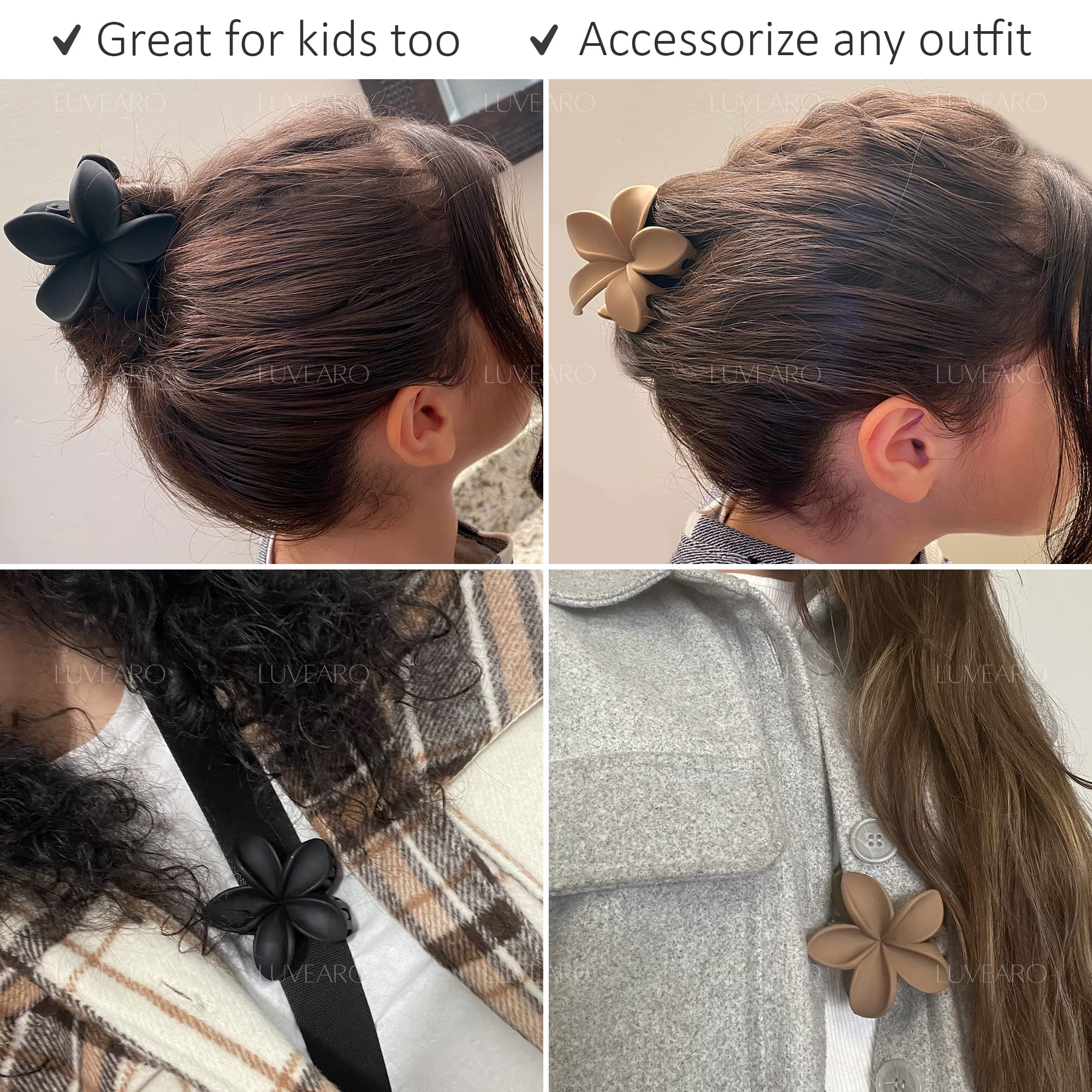 Luvearo Clips cierre durable: seguro en cabello fino o grueso.