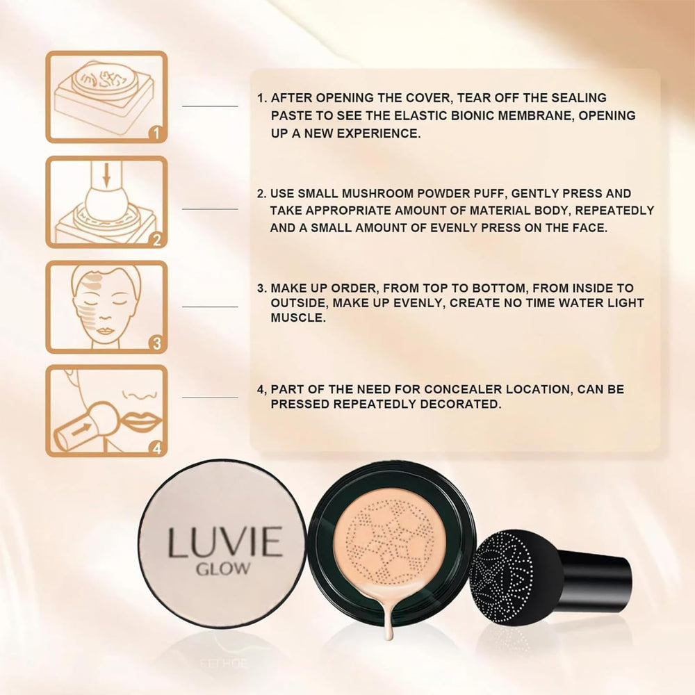 Luvie Glow stamp-and-pat technique enables easy, long-lasting wear