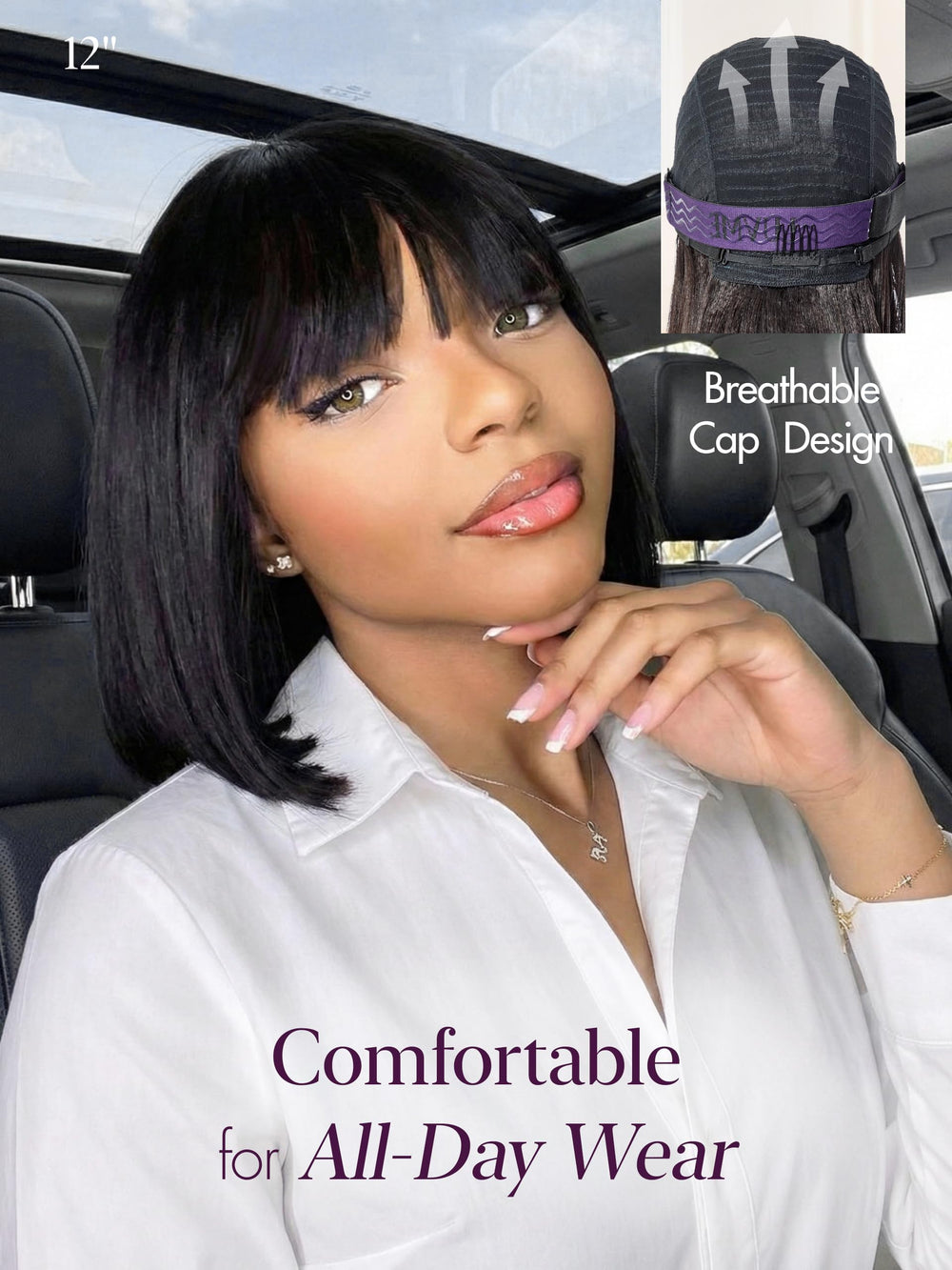 Bob LUVME HAIR 10 pulgadas con flequillo corto, volumen equilibrado.