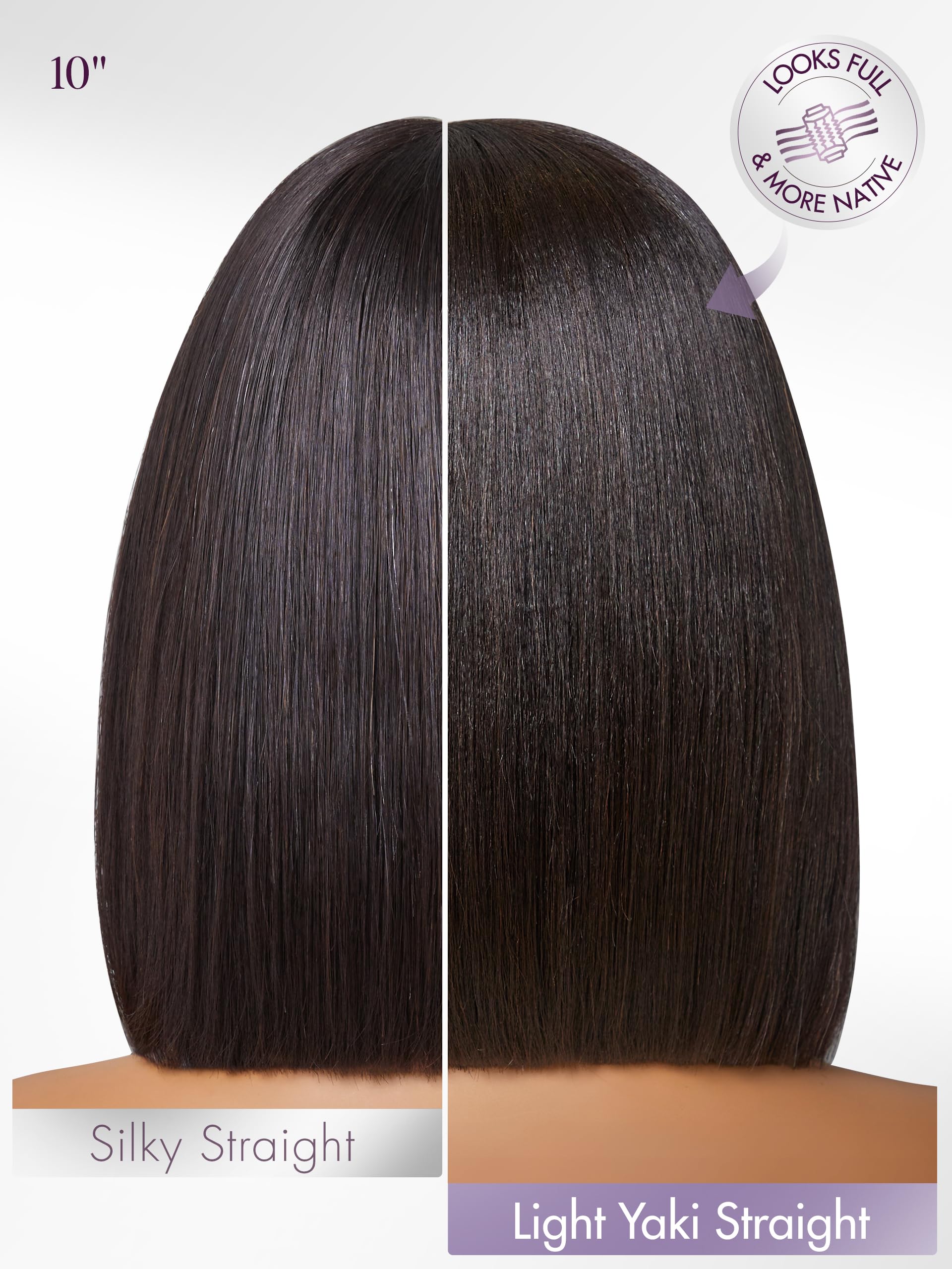 Bob LUVME HAIR 10 pulgadas textura natural, tacto suave.