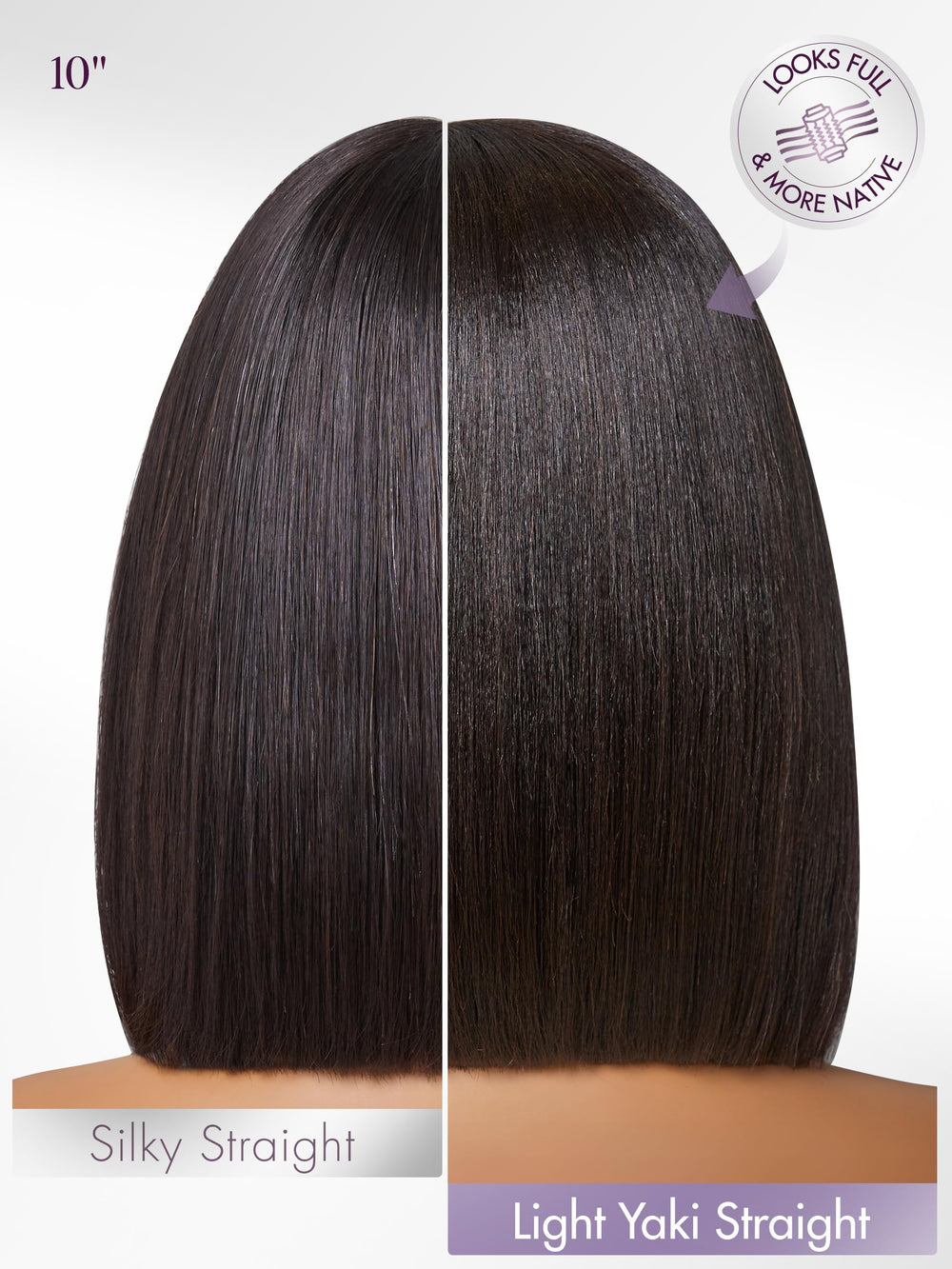Bob LUVME HAIR 10 pulgadas textura natural, tacto suave.