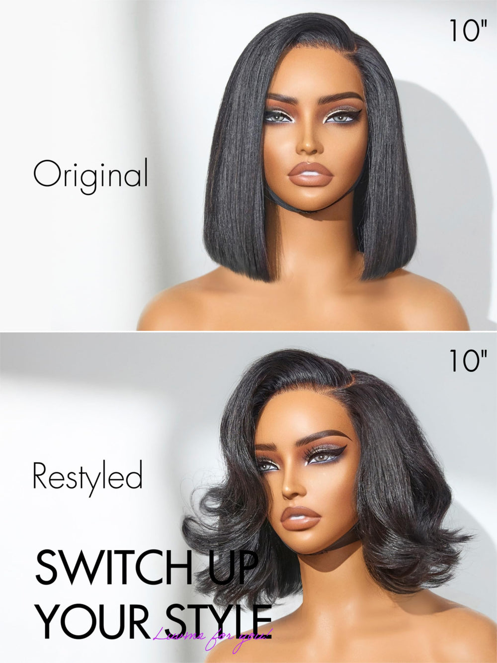 LUVME HAIR Bob Wig uso diario con estilo flexible
