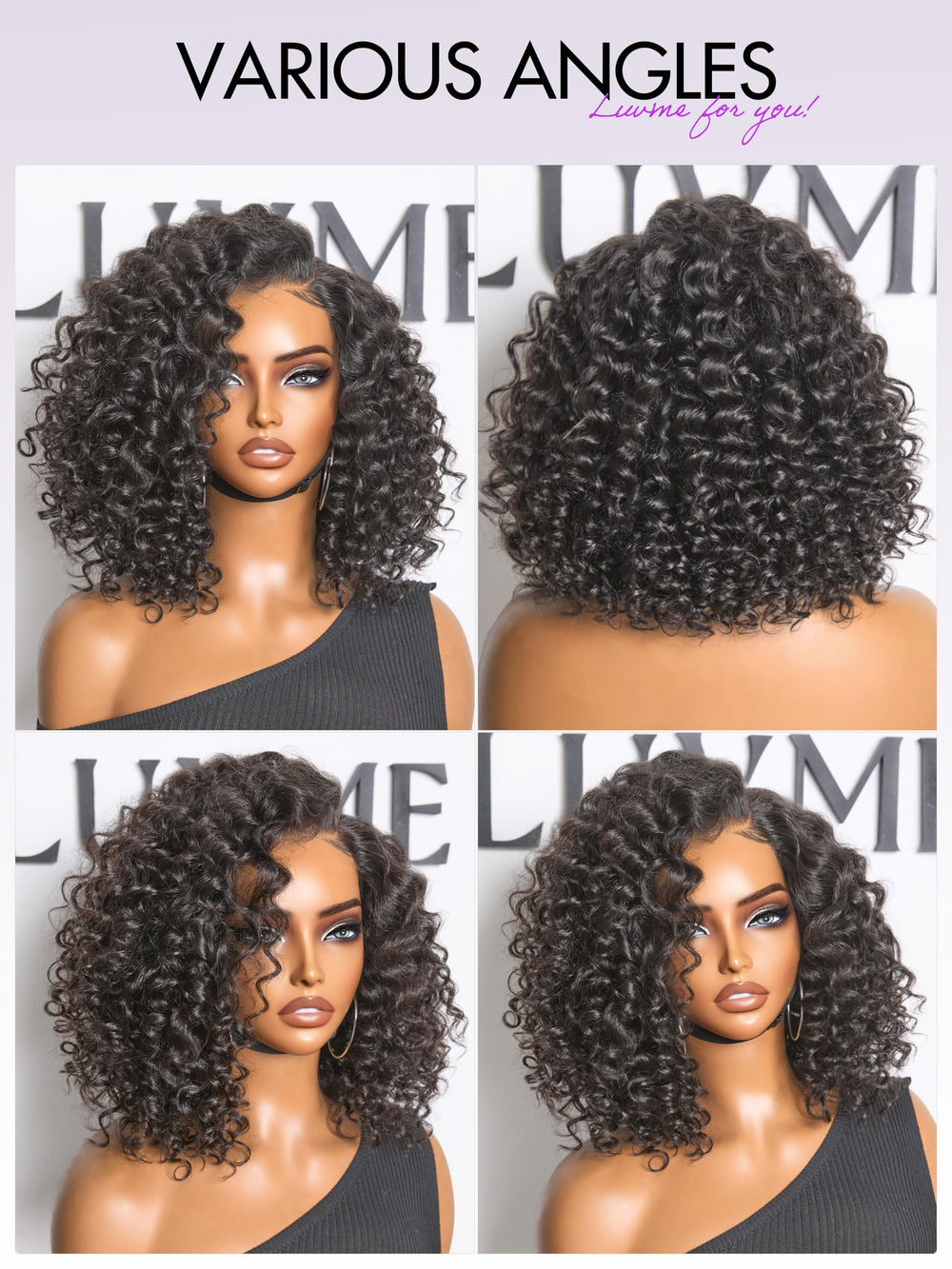 LUVME brillo natural pelo humano 100% negro para look pulido.