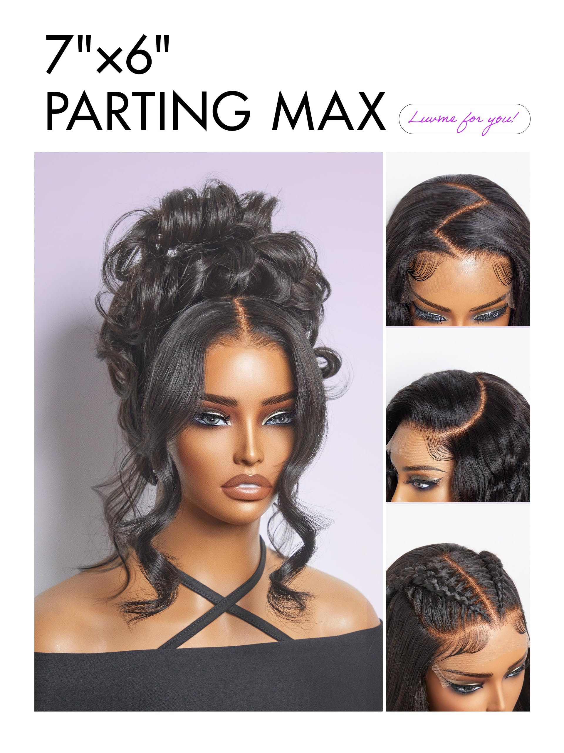 Cierre frontal de encaje para estilos versátiles.
